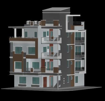 طرح سه بعدی از ساختمان دوبلکس