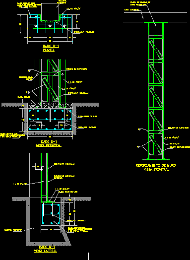 جزئیات تقویت دیوار با استفاده از نبشی فولادی