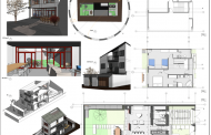 طرح 3 بعدی خانه 8*30 متر(sketch up-AUTOCAD3D)