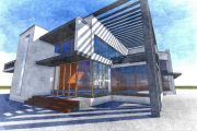 مدل 3 بعدی خانه ویلایی کارشده با رویت