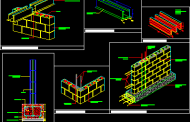 جزئیات سازه ای دیوار بلوکی بتنی به همراه پروفیل های فولادی
