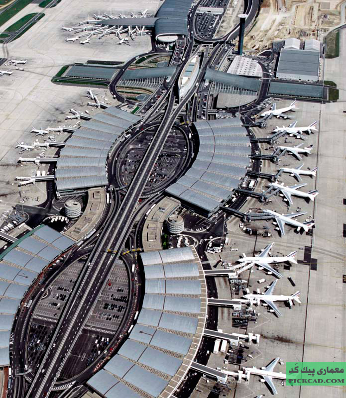 نمونه موردی طراحی فرودگاه - سالن F، ترمینال 2 فرودگاه بین المللی شارل دوگل