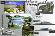 پروژه معماری تئاتر شهر ، پلان ، رساله ورد ، تری دی مکس ، حجم و شیت بندی